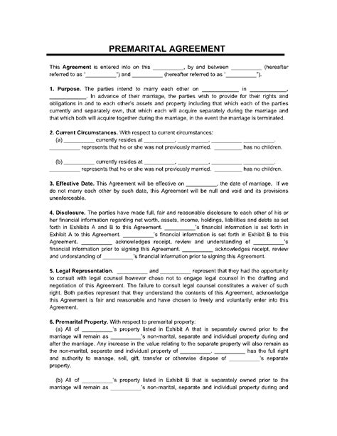 Free Printable Prenuptial Agreement Form South Africa Printable Forms