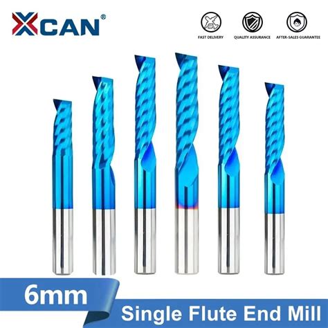 Xcan Milling Cutter Mm Shank Single Flute Cnc Router Bit Up Cut Spiral