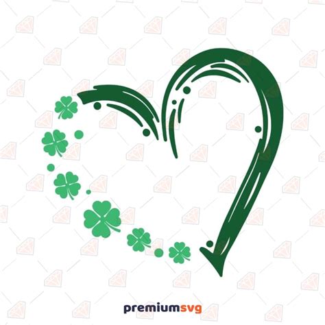 Shamrock Heart Svg Design St Patricks Day Svg For Shirt Premiumsvg