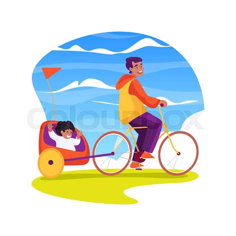 Bike Trailer Isolated Cartoon Vector Illustration Stock Vector