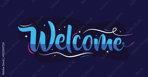 Welcome typography with cute font Stock Vector | Adobe Stock