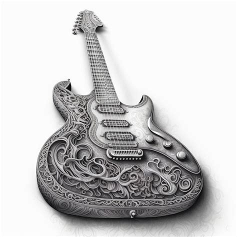 Premium AI Image | Pencil Drawing Electric Guitar Concert Instrument ...