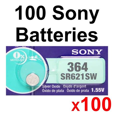 100 NEW SONY 364 SR621SW SR621 V364 LR621 SR60 Watch Battery 100 Coin