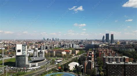 Italy Milan Drone Aerial View From Montagnetta Di San Siro Of