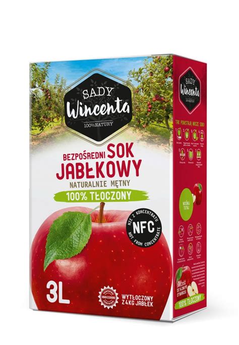 SOK JABŁKOWY NFC TŁOCZONY SADY WINCENTA 3L 13469656764 Allegro pl