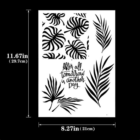 Banana Leaf Stencil Template Reusable Walls Stencilpainting Etsy