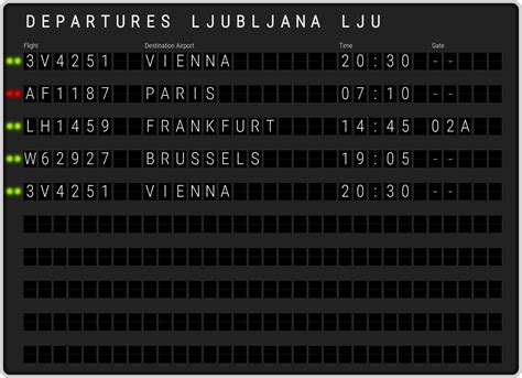 Ljubljana Brnik Airport Departures [LJU] Flight Schedules & departure