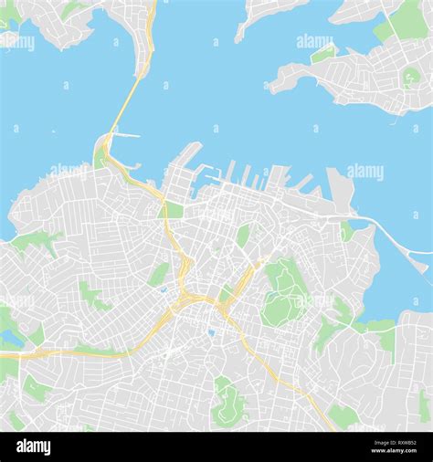 Mapa De Vectores En El Centro De Auckland Nueva Zelanda Este Mapa De
