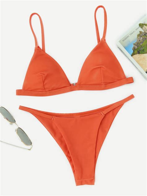 Adjustable Straps Bikini Set SheIn Sheinside