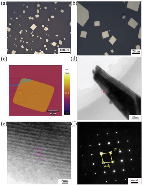 A B Optical Micrograph Of Snse Nanosheets C Afm Image Of A Single