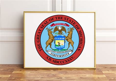 Michigan State Seal, Poster Print, Wall Décor - Etsy