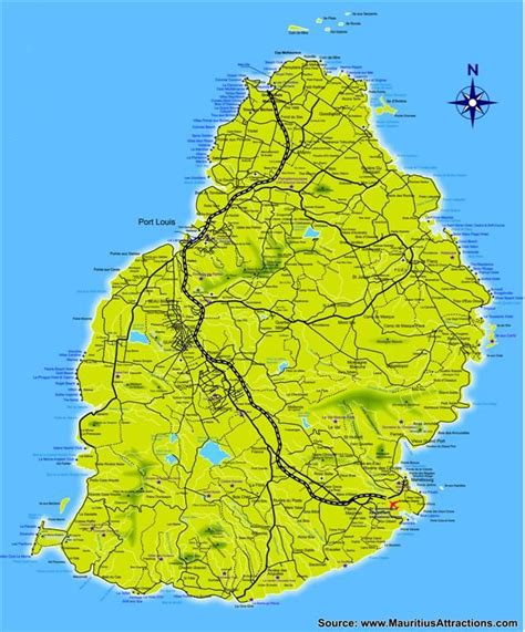 Roads Map Mauritius Mauritius Mauritius Holiday Mauritius Island