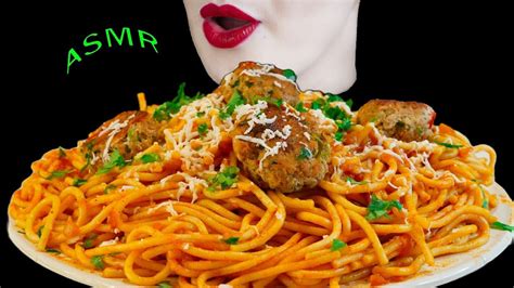 ASMR SPAGHETTI AND MEATBALLS MUKBANG No Talking Asmr Spaghetti