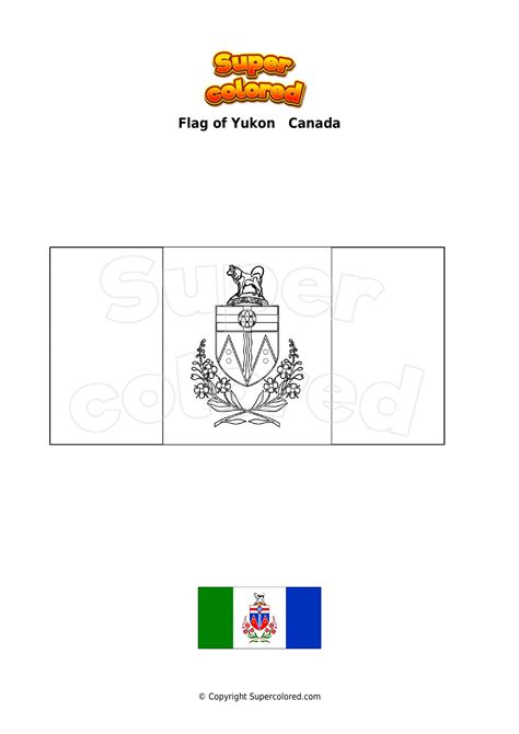 Coloring Page Flag Of Yukon Canada