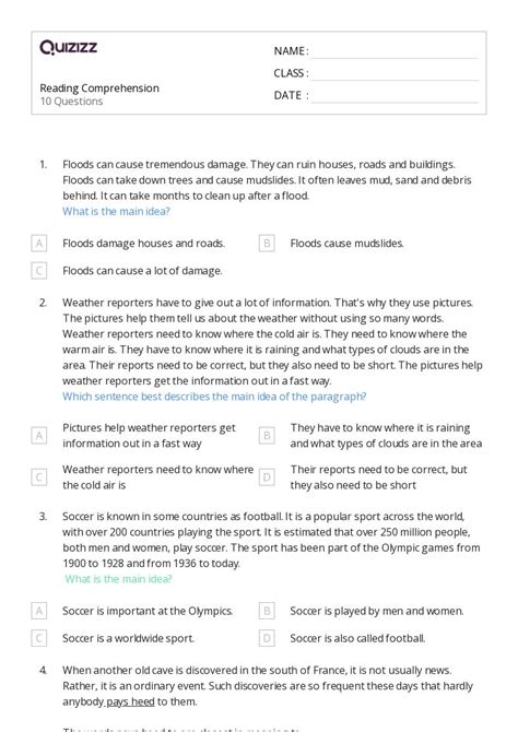 50 Reading Comprehension Strategies Worksheets On Quizizz Free