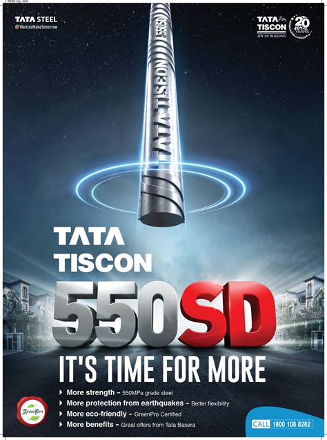 Tata Steel Launches GreenPro Certified Rebar Tata Tiscon 550SD