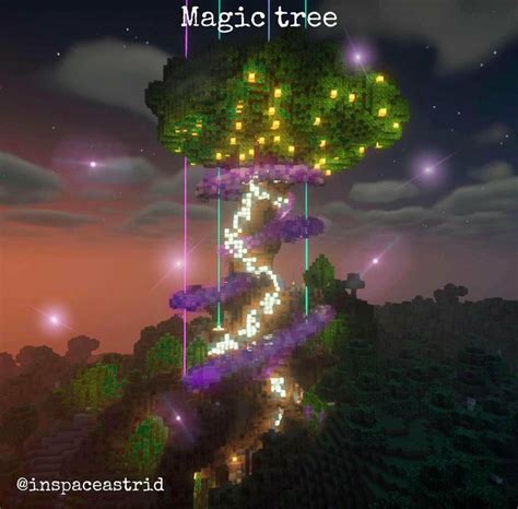 Build D Un Arbre Magique Dans Minecraft Minecraft Designs