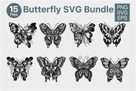 Butterfly Svg Clipart Bundle Butterflies Svgs