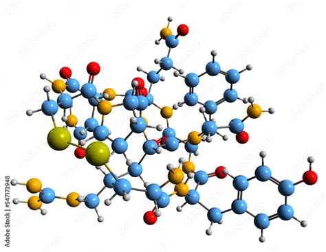 3D Image Of Vasopressin Skeletal Formula Molecular Chemical Structure