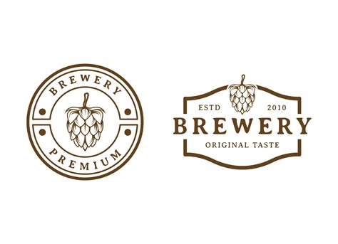 Minimalist And Simple Beer Logo Design Brewery Logo Grain Vector