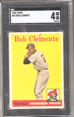 1958 Topps Roberto Clemente 52 SGC 4 VG EX Pittsburgh Pirates HOF