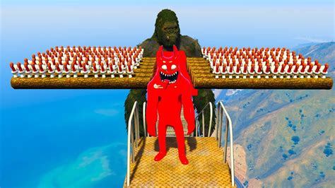 GTA 5 BANBAN VS SKIBIDI SPIDERMAN TOILET NA PLATAFORMA DO KING KONG