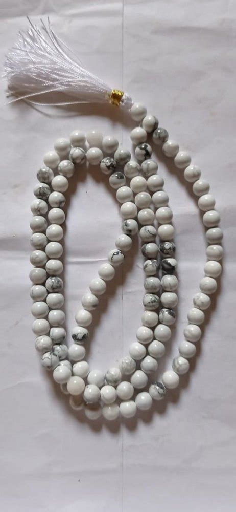 White Howlite Mala Shape Roundel Size 8mm At 300 Piece In