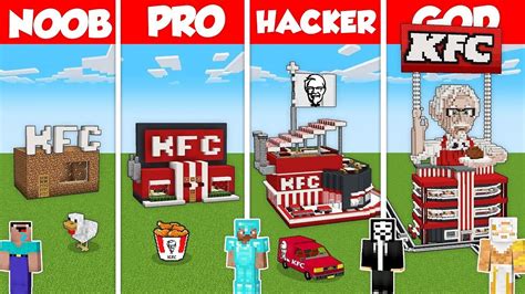 Kfc Restaurant House Build Challenge Minecraft Battle Noob Vs Pro Vs