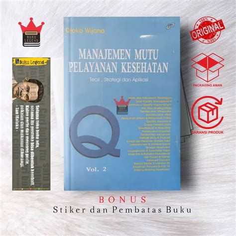 Buku Manajemen Mutu Pelayanan Kesehatan Vol 2 Djoko Wijono Lazada Indonesia