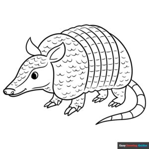 Armadillo Coloring Page Easy Drawing Guides