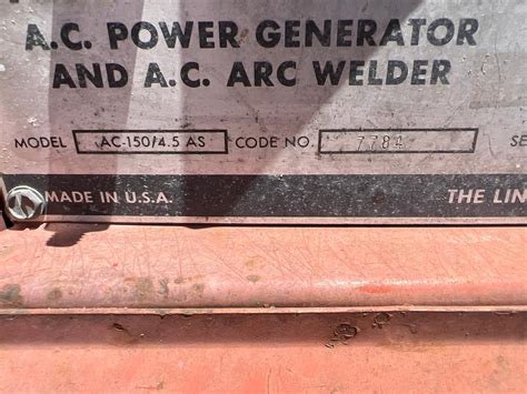 Lincoln Electric Weldanpower 150 Ac Arc Generator Welder Bigiron Auctions