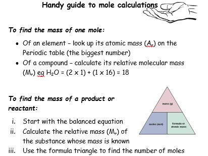 Mole Calculation Guide Aqa Quantitative Chemistry Teaching Resources