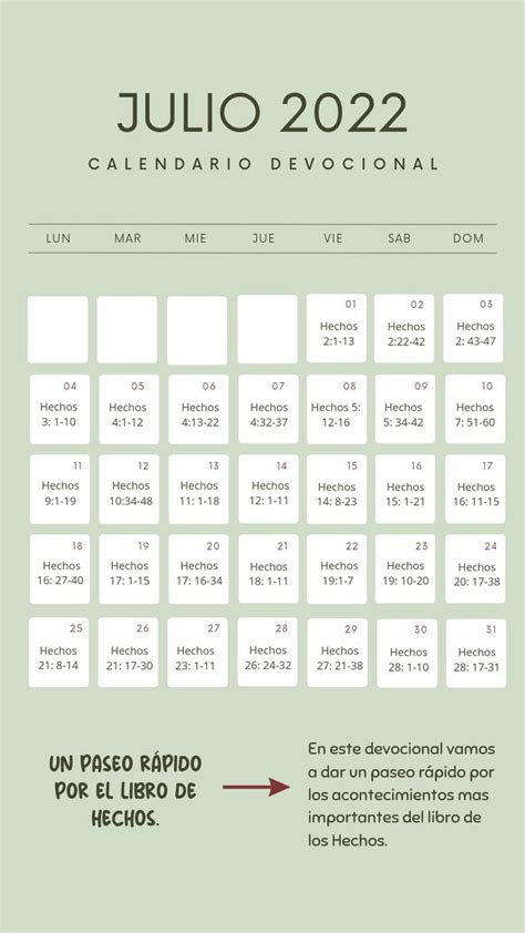 A Calendar With The Date And Time For Each Month In Spanish English