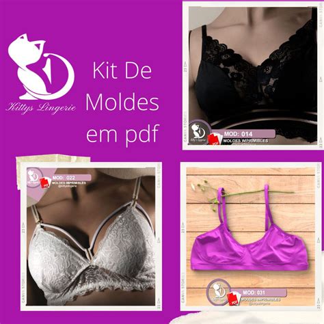 Kit De Moldes Em Pdf De Sutiã Kittys Lingerie Hotmart