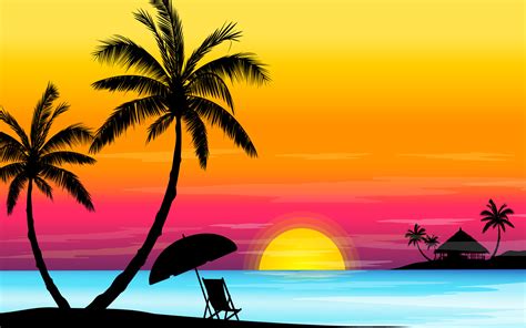 Animated Beach Scene Desktop Wallpaper - WallpaperSafari