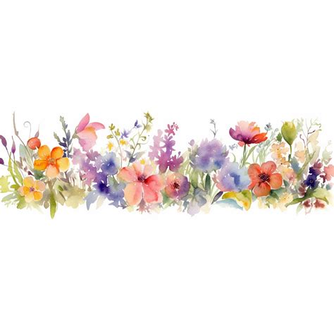 9 Floral Border Png Floral Border Clipart Watercolor Floral Etsy UK