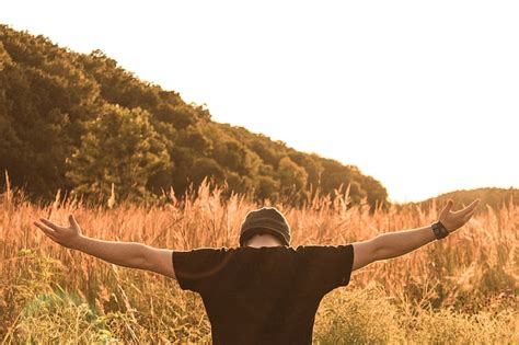 Royalty Free Photo Landscape Photo Of Man Arm Wide Open In Front Of