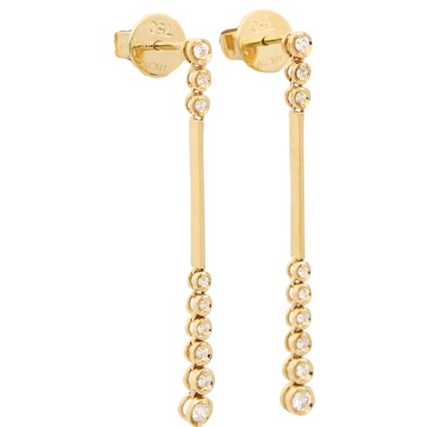 Contemporary Diamond Drop Earring In 18k Yellow Gold For Sale At 1stdibs Susannah Bow Dangles Gold