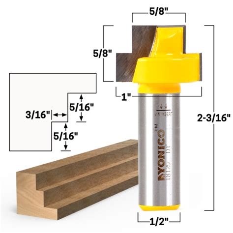 Joinery Rabbet Stepped Rabbet Router Bit For 316 Glass 12