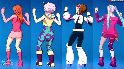 Fortnite Show Ya Tiktok Emote With Atom Eve Mina Ashido Ochaco Lennox Rose Skin Thicc 🍑😍🥵🔥 Who