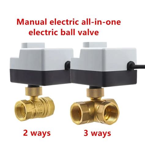 Water Heating Brass Motorized Ball Valve With Manual Switch 3 Wire Two