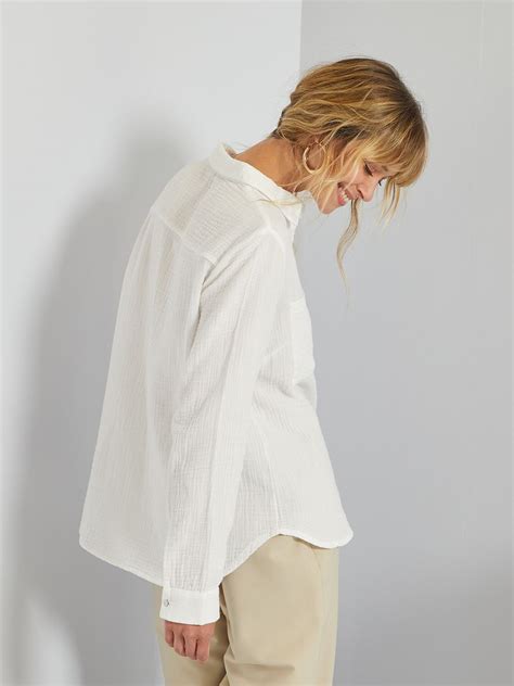 Chemise En Gaze De Coton Blanc Kiabi 20 00