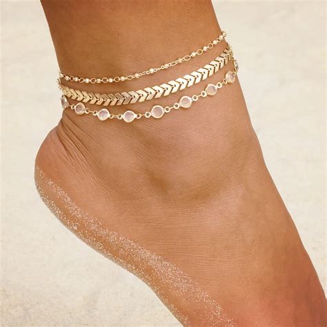 Aliexpress Buy KISSWIFE Crystal Sequins Anklet Set For Women