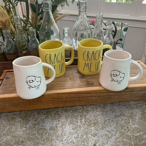 Rae Dunn Dining Rae Dunn Peep Peep Crack Me Up Mugs Set Of Poshmark