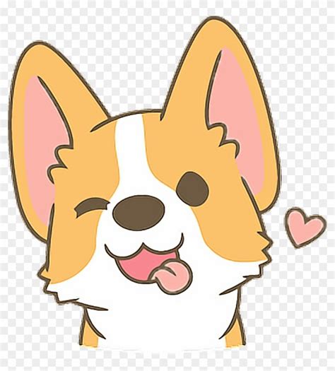 Cute Sticker - Cute Corgi Drawings, HD Png Download - 1024x1087 ...