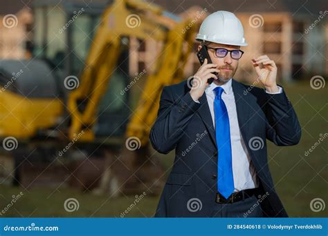 Civil Engineer Worker At A Construction Site Mature Engineer Worker
