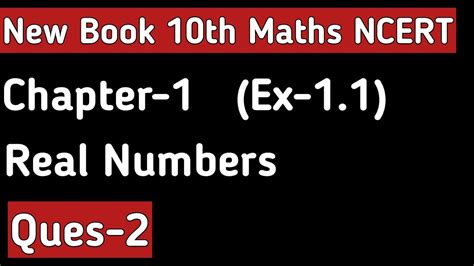 Q2 Ex 11 Chapter 1 Real Numbers Class 10th Maths New Book Youtube