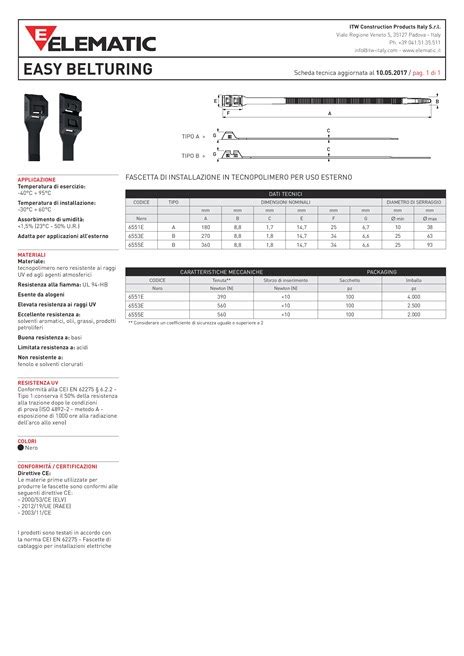 Fascetta Stringicavo In Tecnopolimero Easy Belturing By Elematic Spit