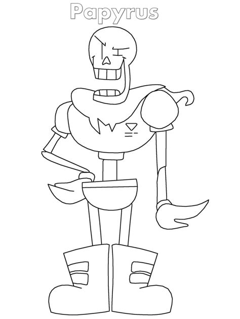 Papyrus From Undertale F Rbung Seite Kostenlose Druckbare Malvorlagen