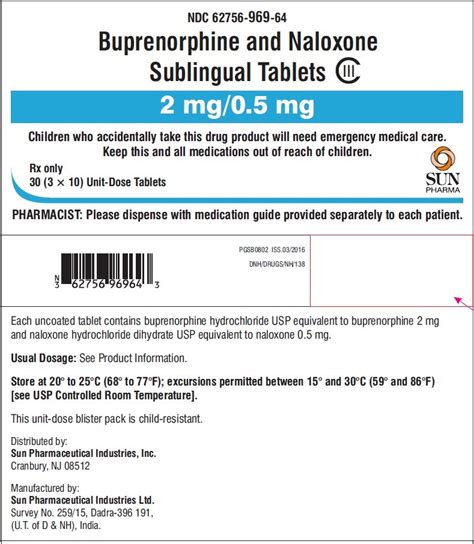 Buprenorphine And Naloxone Sublingual Tablets Fda Prescribing